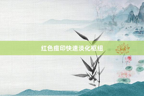 红色痘印快速淡化枢纽